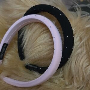 Headbands Set of Padded Rhinestone - Pink & Black NWOT
